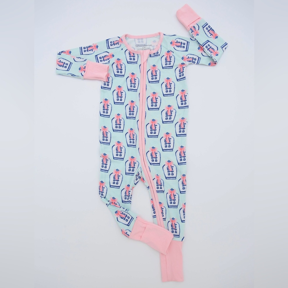 Whistleberries Grandmillenial Little Ginger Jar Bamboo Footed Sleepies‎ - Picture 2 of 2